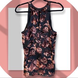 A DIVA women's top sleeveless lined floral viscose Medium new fancy anthro